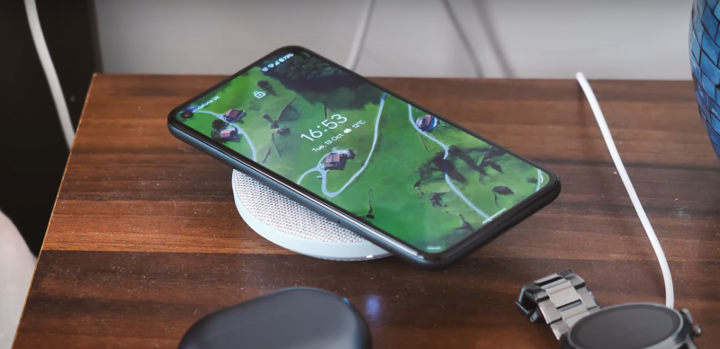 A cell phone that's charging.