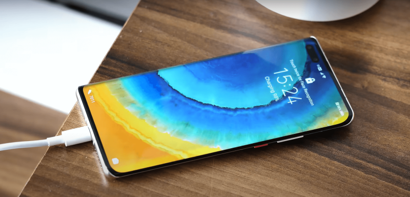 A cell phone that's charging.