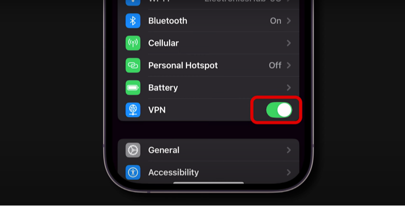 turn off button on iPhone