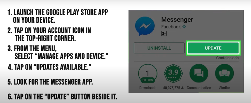 update the messenger app