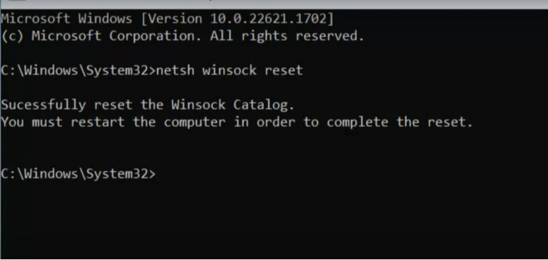 restart the computer