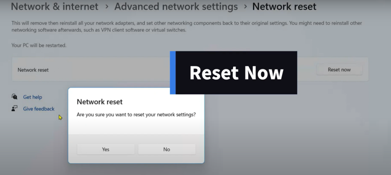 reset network settings