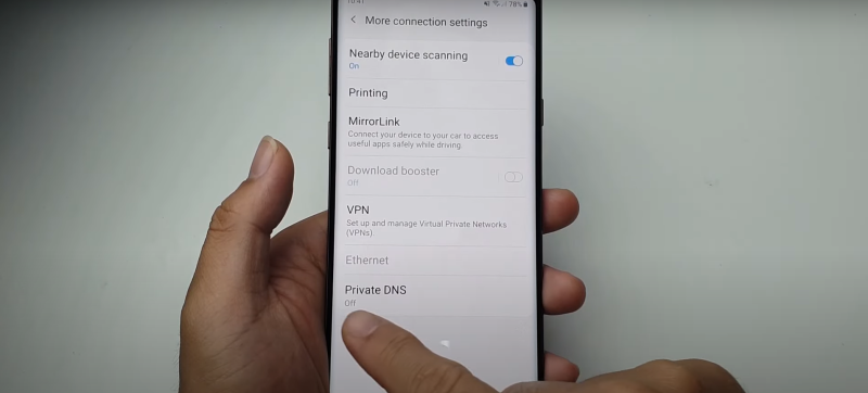 choose private dns 