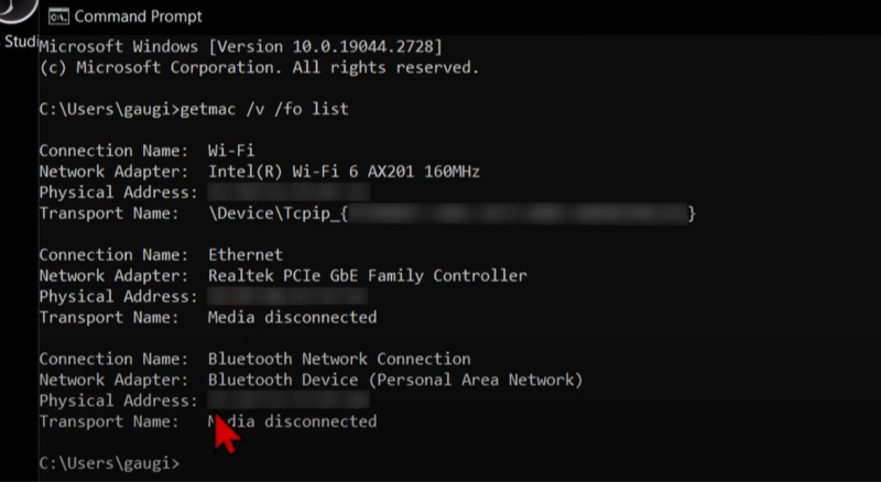 mac address filtering