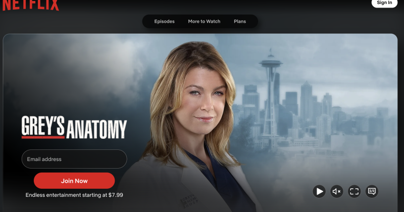 betflix availability for grey’s anatomy