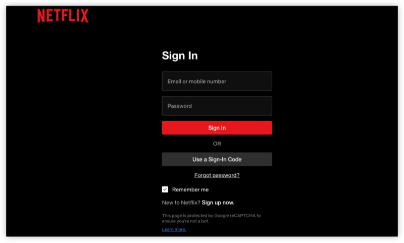 login to netflix account