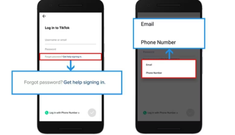 Try the “Forgot Password” Option in TikTok app