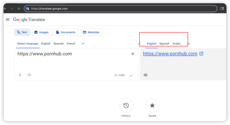 google translate for pornhub