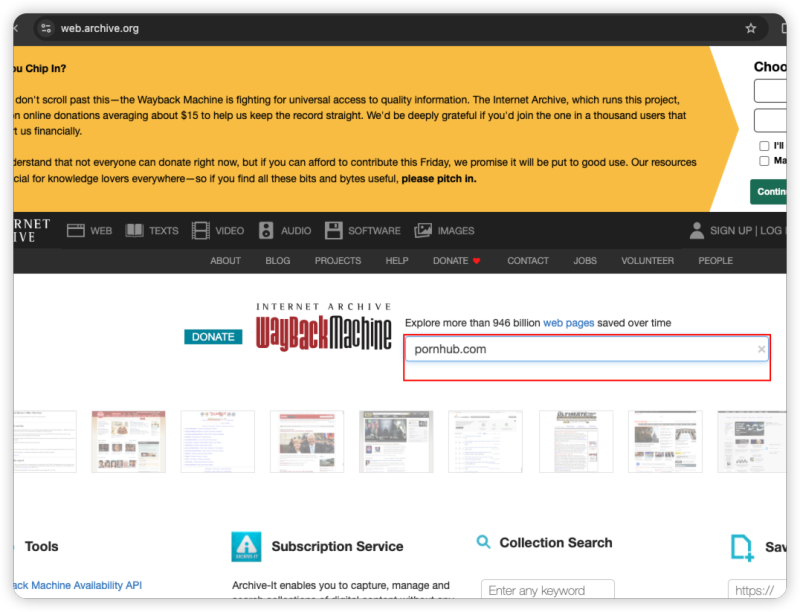 Archive Platforms for pornhub
