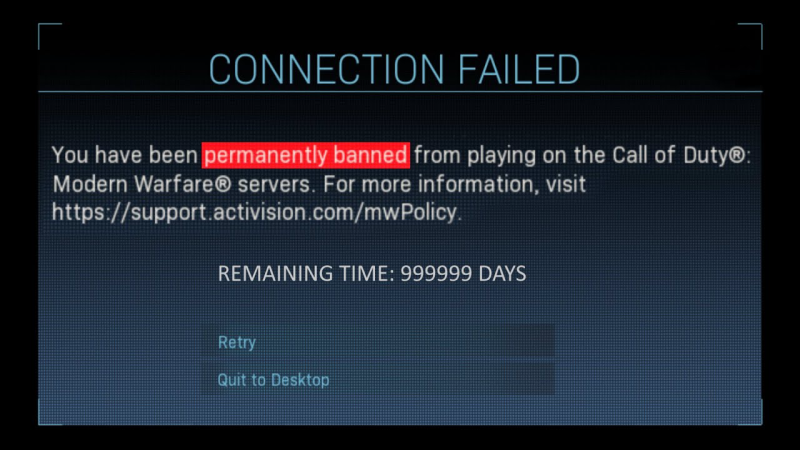 check your call of duty ban ststus