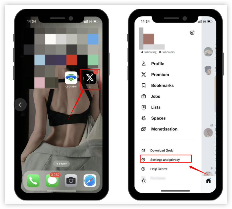 open twitter and tap inyto privacy settings