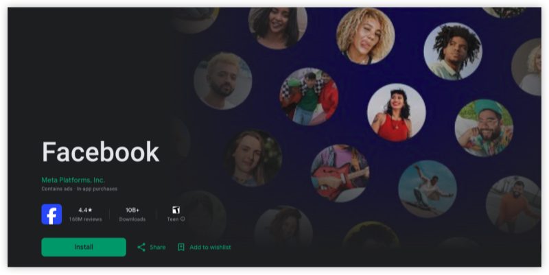 download facebook on google play