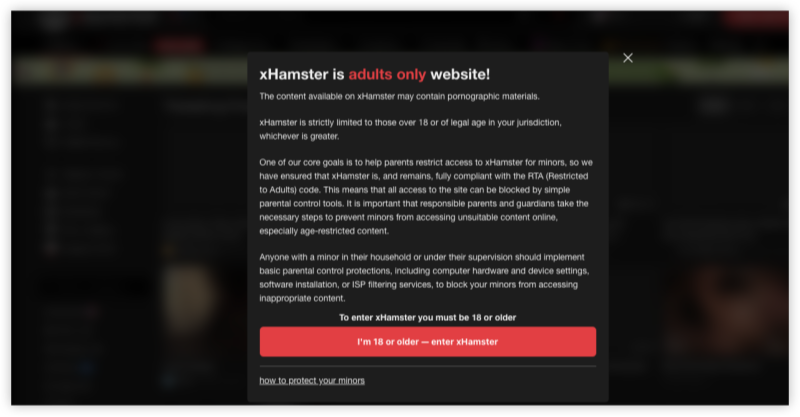 xhamster age verification