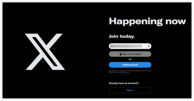 create a twitter account on On Desktop