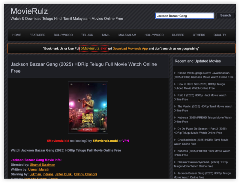 Jackson Bazaar Gang on MovieRulz