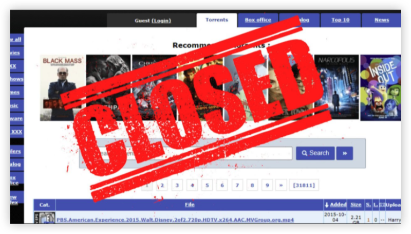 rarbg website shut down