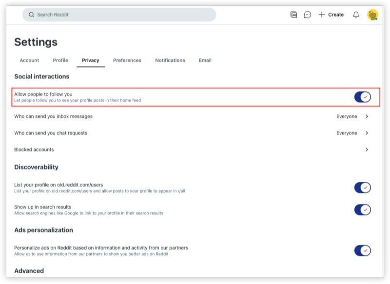Disable Your Follower List in Reddit