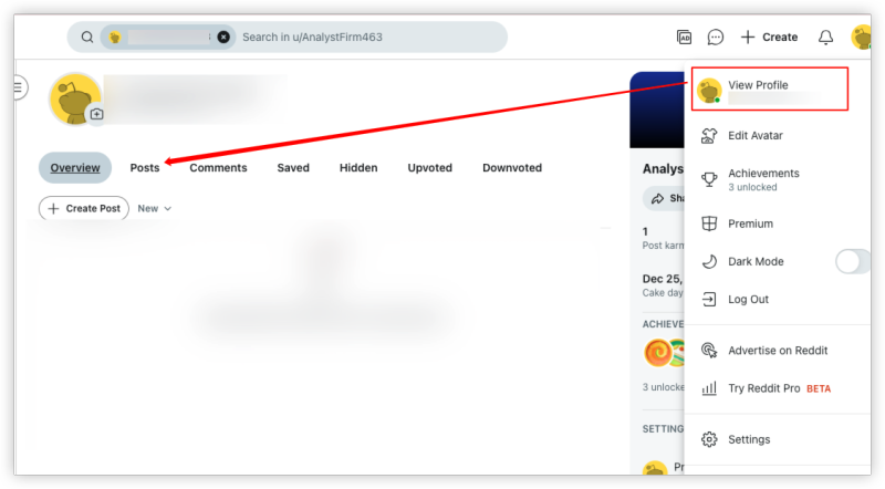 Delete each post on reddit