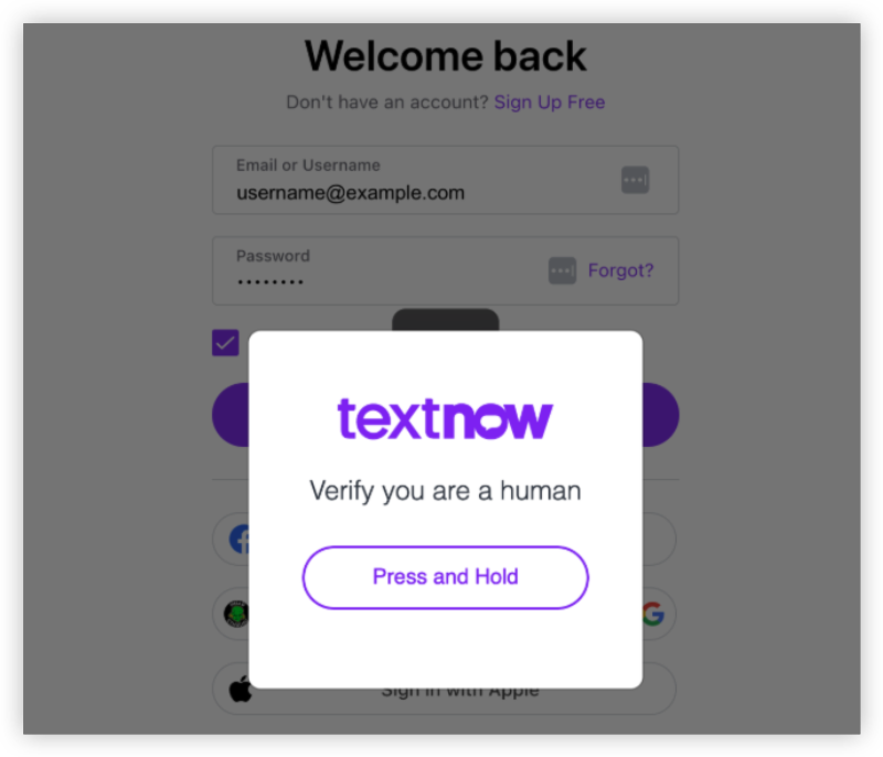 Log In to TextNow