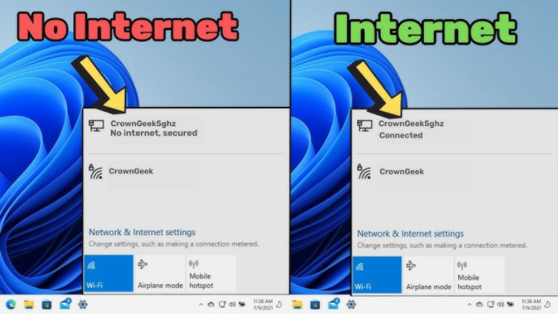 what is the no internet secured error
