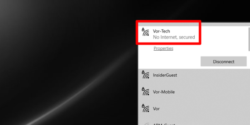 why does my device say no internet secure 