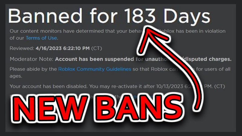 why is roblox account banned