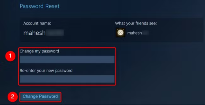 set a new password
