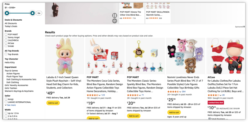 labubu on amazon