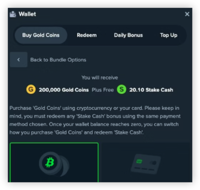 redeem gold coins in stake.us