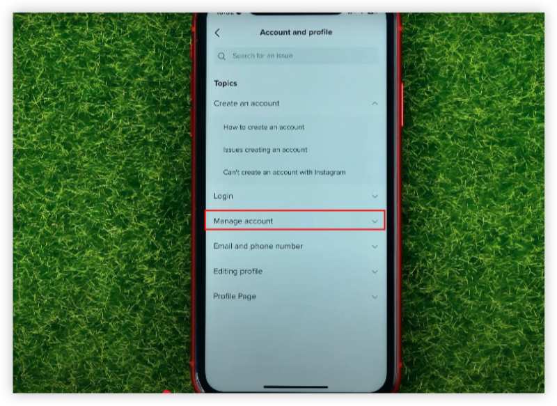 Tap on the Menu and enter account in tiktok
