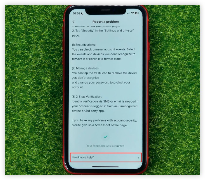 report a problem to tiktok