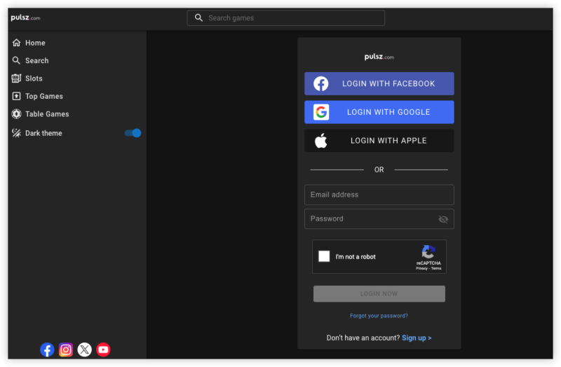 log in to pulsz