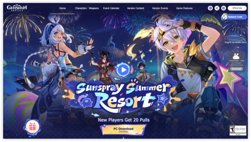 genshin impact official website