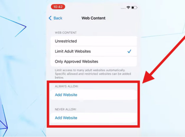 Manually block websites