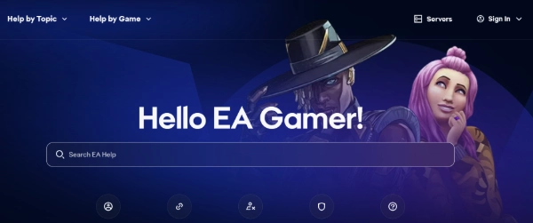 Страница помощи по запрету учетной записи EA