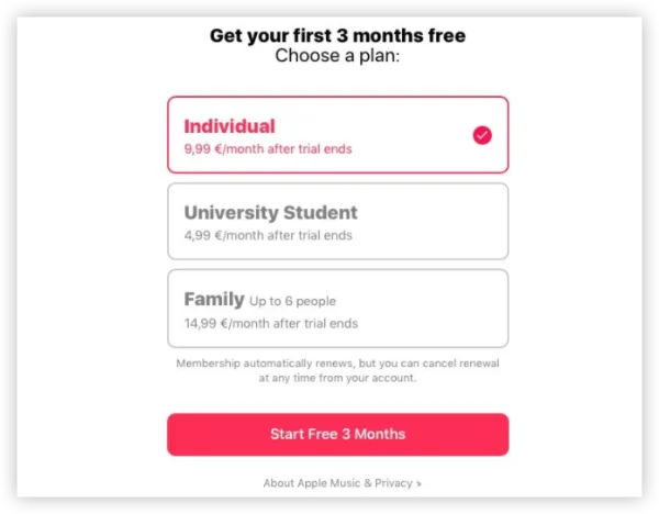 Apple Music Student Plan