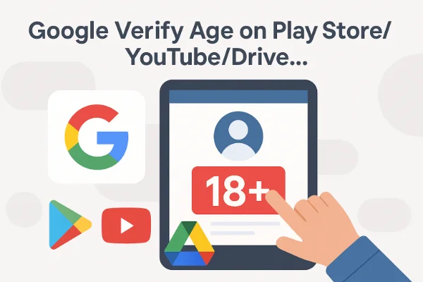 Google verify age on Play Store/YouTube/Drive...