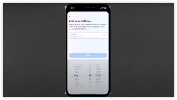 change instagram birthday on mobile