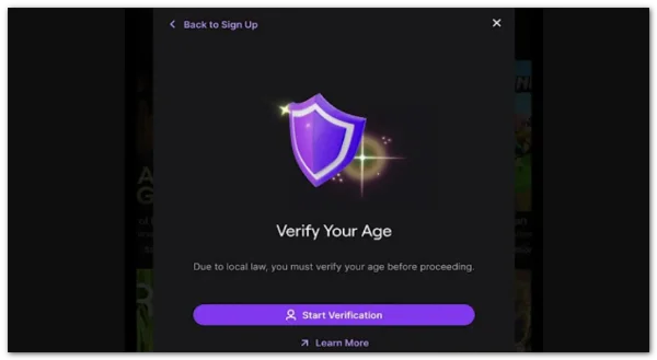 Twitch age verification pop-up