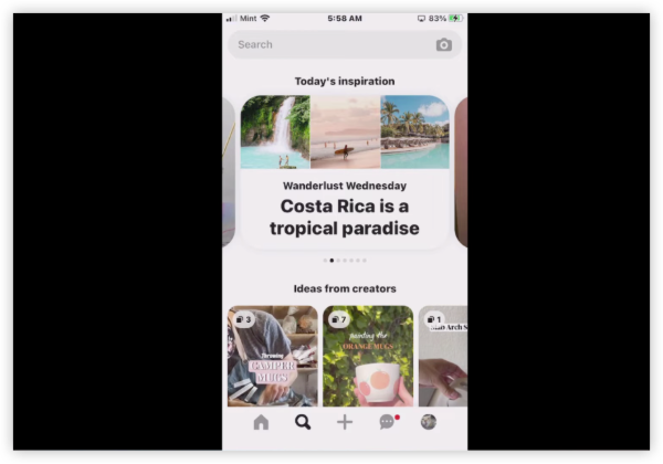 Open the Pinterest App