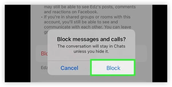 block message and calls on messenger
