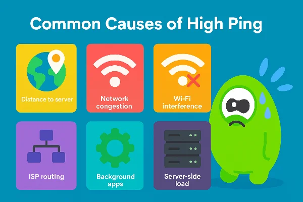 what causes ping to increase during gameplay