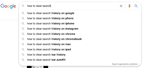 how to hide your search history