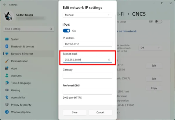 how to change your subnet mask