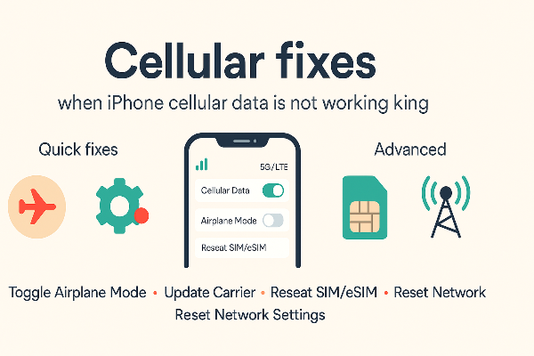 cellular fixes on no cellular on iphone