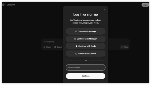 log in to chatgpt