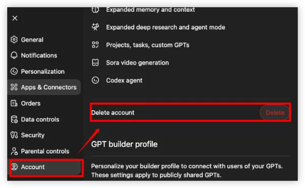 Request Account Deletion