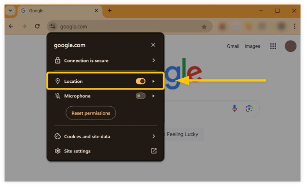 methods to change location on google chrome