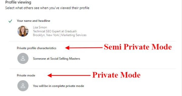 why use linkedln private mode