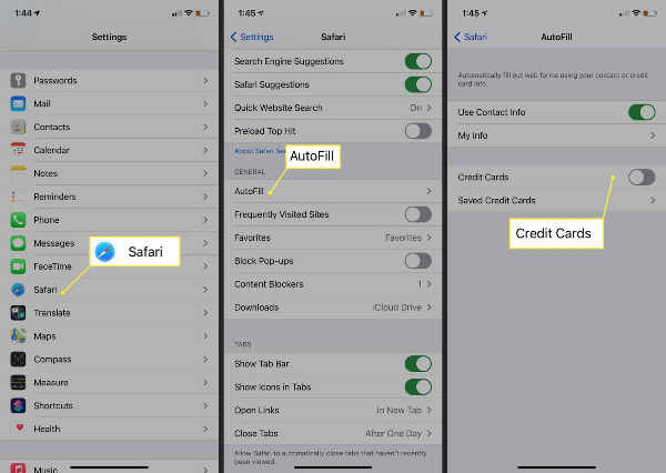 update iphone autofill address